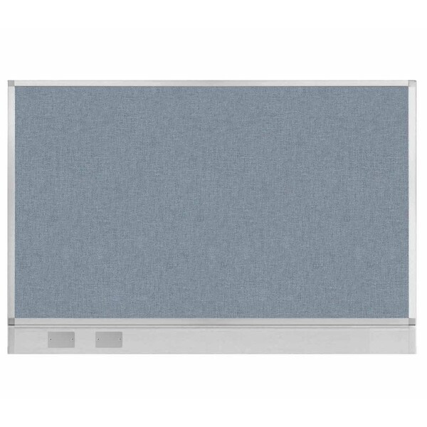 Hush Panel Configurable Cubicle Partition 6' x 4' Powder Blue Fabric w/ Cable Channel